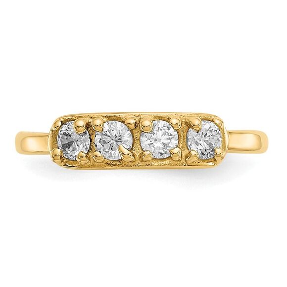 Cubic Zirconia Toe Ring in 14 Karat Gold - Picture 4 of 6